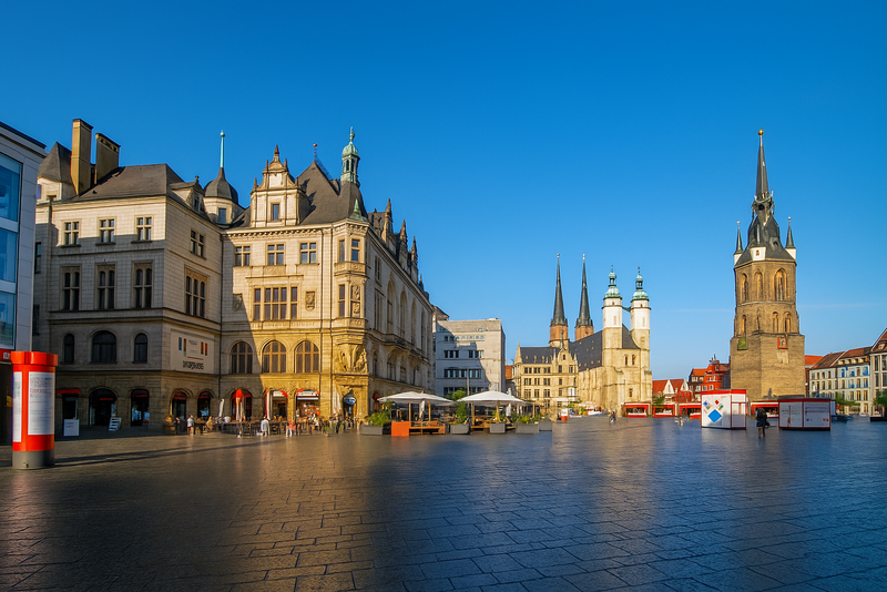 Illustration des Marktplatzes in Halle (Saale)