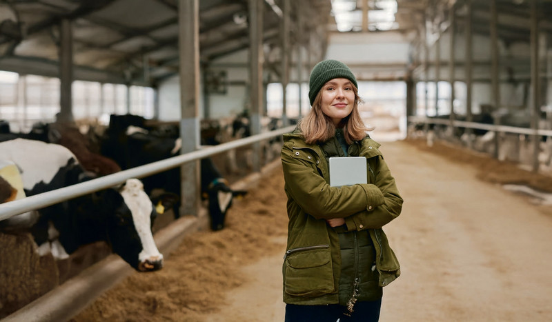Illustration von einer Landwirtschaftlerin