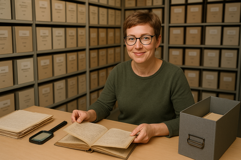 Illustration von einer Archivreferendarin