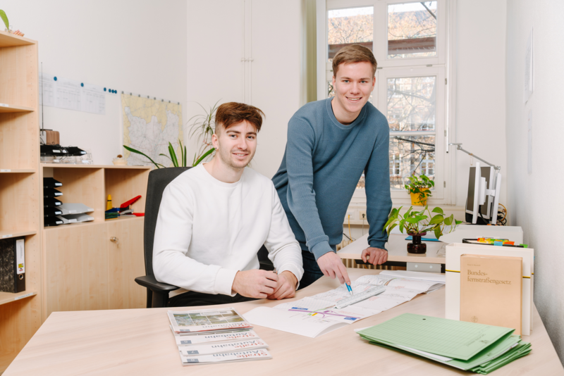 Illustration von Bauingenieur/innen